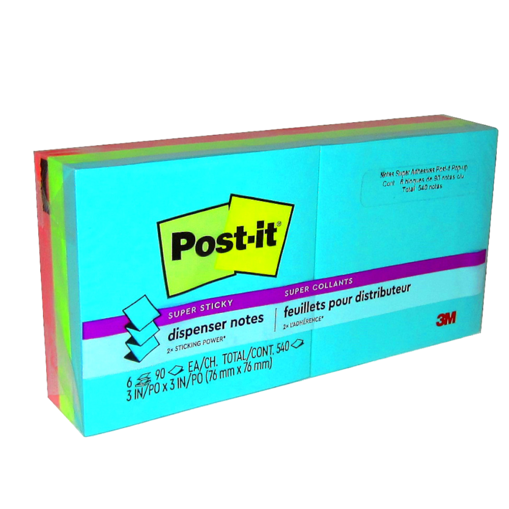 NOTA ADHESIVA POST IT R330-6SSMIA 3 X 3 POP UP C/6 DE 90 HJS